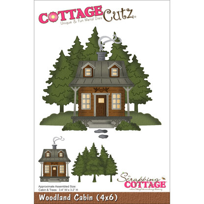 CottageCutz Dies - Woodland Cabin 3.4"X3.2"