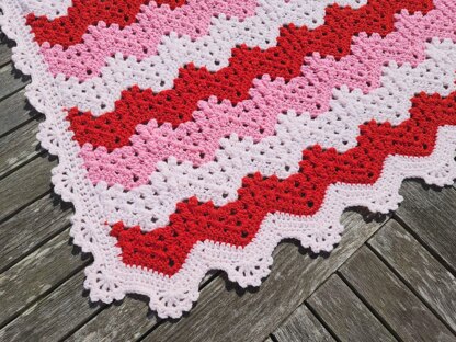 Strawberry Ripple Baby Blanket Afghan