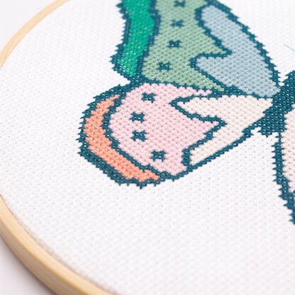 Mint & Make Butterfly 8" Cross Stitch Kit with Hoop
