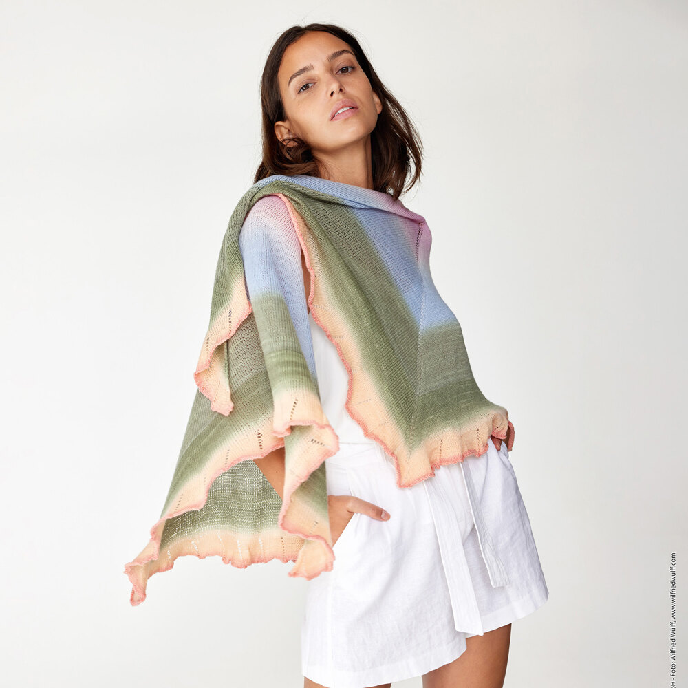 Lana Grossa 22 Shawl in Cool Wool Lace Hand Dyed PDF at WEBS