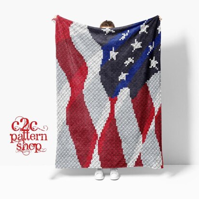 C2C American USA Flag Crochet Pattern