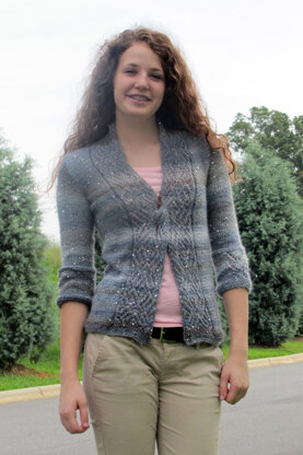 Sparkle in the Storm Cardigan in Universal Yarn Classic Shades Sequins Lite