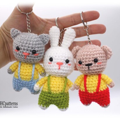 Bear Bunny Cat Keychain Charm