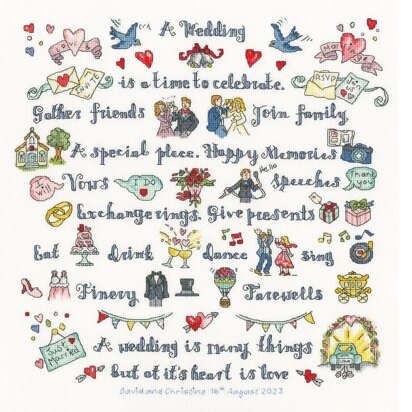 Bothy Threads A Wedding Is Many Things Cross Stitch Kit - 33 x 34cm