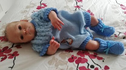 Abigial Romper and Booties 0-6mths