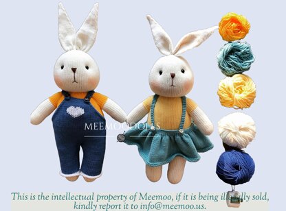 Amigurumi Knits Betelgeuse and Rigel, Big Size Bunnies