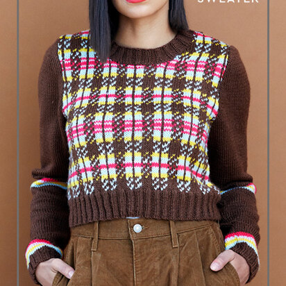 Multi Tartan Jumper - Free Knitting Pattern For Women in Paintbox Yarns Simply DK