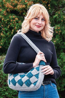 Dancing Diamonds Crochet Tote Bag