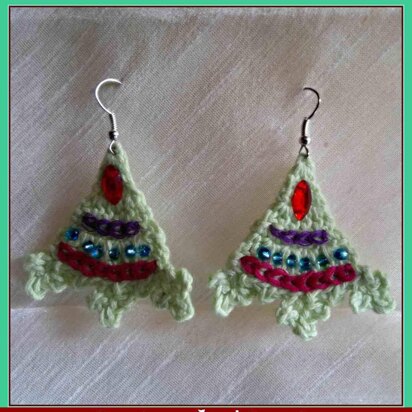 Fern Mountain Crochet Triangle Earrings Pattern Unique Jewelry