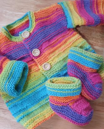Rainbow jackets and booties