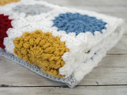 Scandanavia-ish Sunburst Granny Square Crochet Blanket