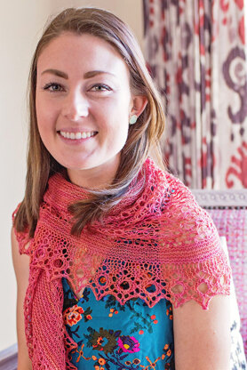 Taevas Crescent-Shaped Shawl in SweetGeorgia Merino Silk Lace - Downloadable PDF