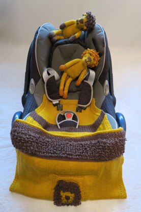 Lion Baby Car Seat Blanket Hat & Toy