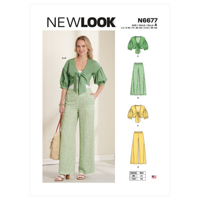 New Look N6677 Misses' Cropped Jacket & Trousers N6677 - Paper Pattern, Size A (4-6-8-10-12-14-16)