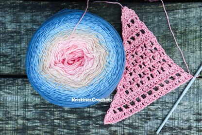 Ocean Blush Asymmetrical Triangle Shawl