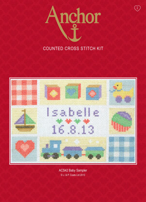 Anchor Baby Birth Sampler Cross Stitch Kit - 23cm x 16cm