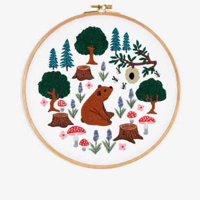 DMC Woodland Bear Embroidery Pattern - PAT2096 - Downloadable PDF