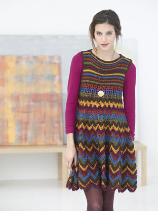 Zig Zag Dress in Lion Brand Heartland - L32160