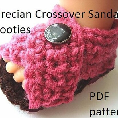 Little Grecian Cross-Over Sandal Booties | Crochet Pattern by Ashton11