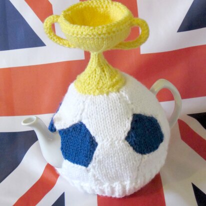 Football and World Cup Trophy Tea Cosy