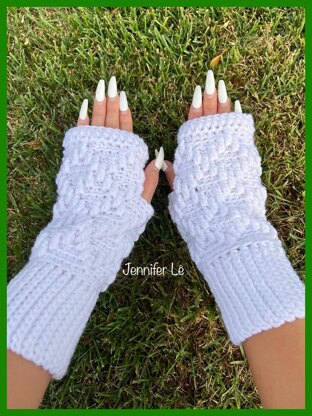 Magnolias in the Mist Fingerless Gloves