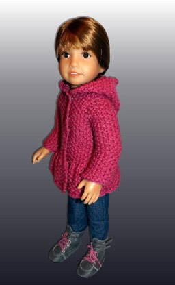 Hooded Jacket for 18" slim dolls including Kidz and Cats (knit)