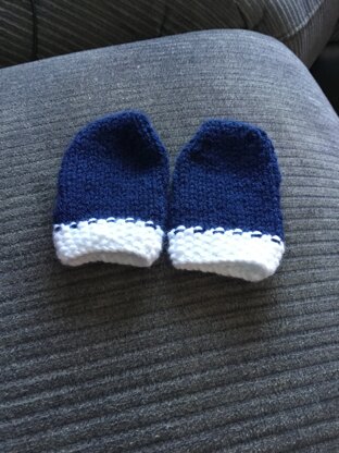mittens with moss stich band