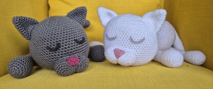 Sleeping Cat Crochet Amigurumi Plush Doll