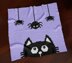 Happy Halloween Black Cat Lilac Blanket Spooky Throw C2C CROCHET PATTERN