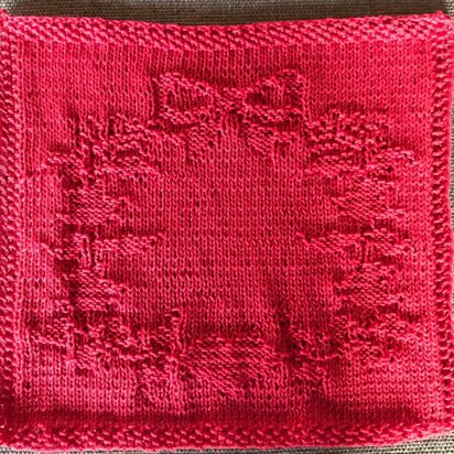 Julekrans/Christmas wreath Dishcloth/Karklud