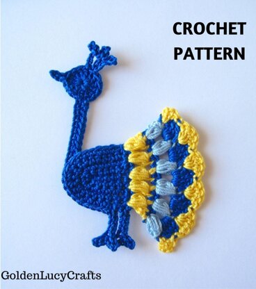 Peacock Applique Crochet Pattern