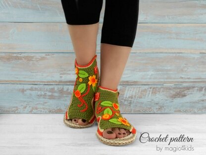 Boho sandals with jute rope soles