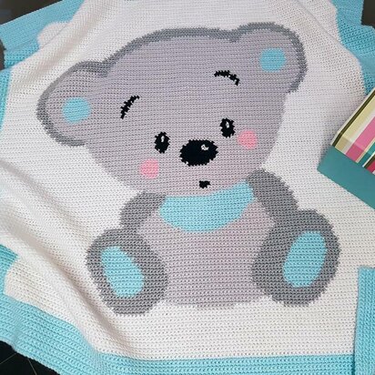 CROCHET Baby Blanket - Cuddles Bear