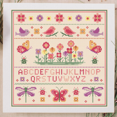 Cross Stitch Bookmark Pattern, Lavender Bee Flower Meadow, Instant Download  PDF (Download Now) 