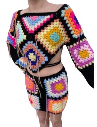 Granny Square Crochet Bralette Crochet pattern by Joanne Johncey