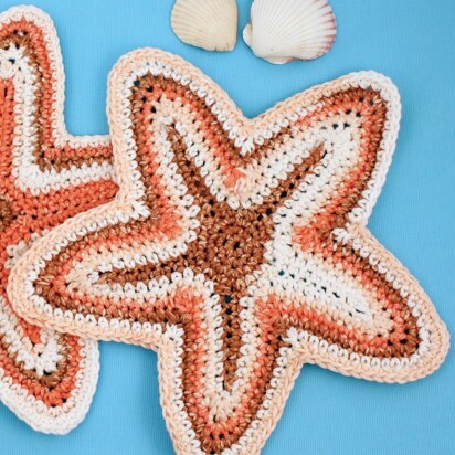 Starfish Dishcloth in Lily Sugar 'n Cream Stripes