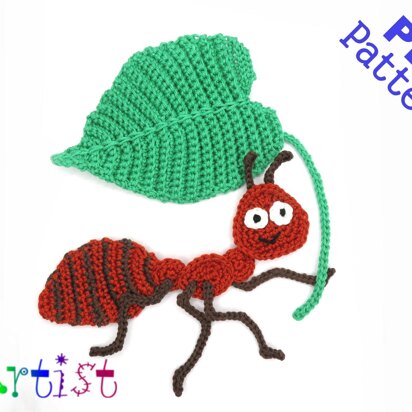 Ant crochet applique pattern