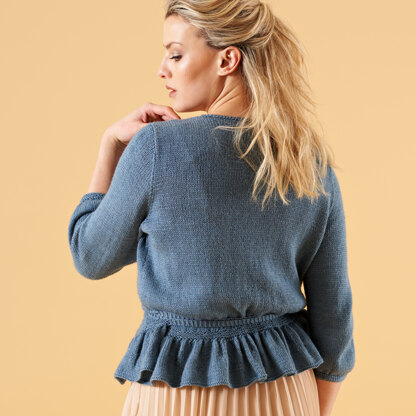 Charlotte Ruffle Wrap Top in West Yorkshire Spinners Exquisite 4 Ply - DPWYS0024 - Downloadable PDF