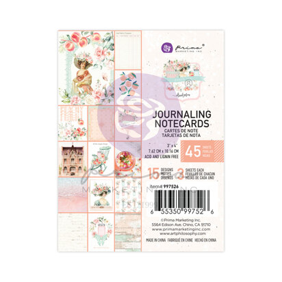 Prima Marketing Peach Tea Collection 3x4 Journaling Cards