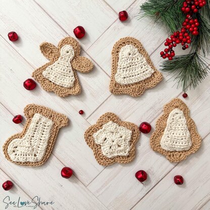 FULL SET of Christmas Sugar Cookie Ornaments