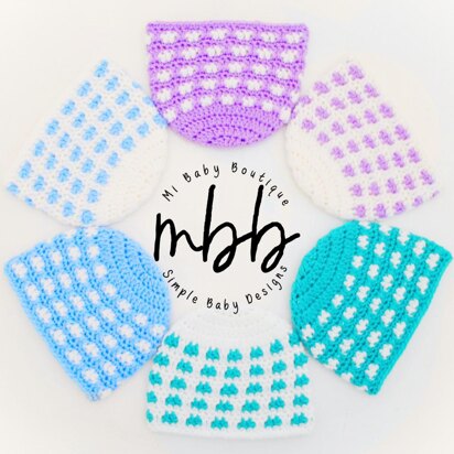 Simple Squares Baby Hats