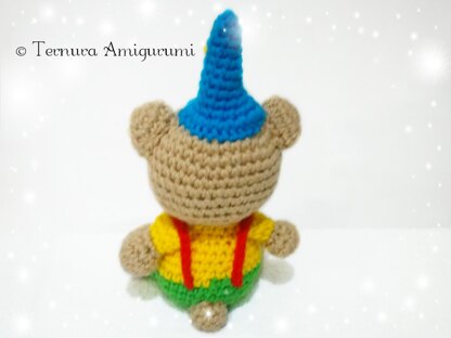 Nick, the carnival bear, clown bear crochet pattern