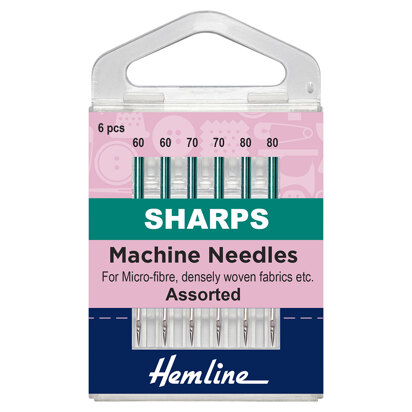 Hemline Sewing Machine Needles - Sharp/Micro - Mixed - 5 Pieces