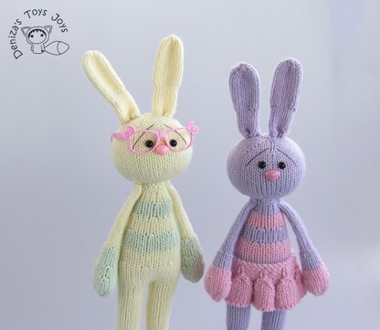 Couple of Bunnies. Stripy series Toys.