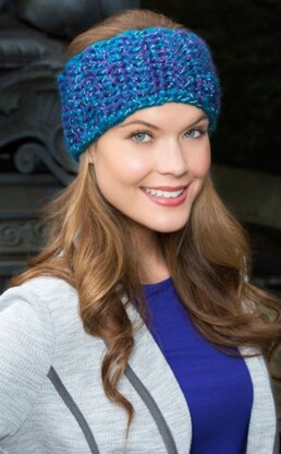 Blissful Ear Warmer in Red Heart Reflective - LW3999