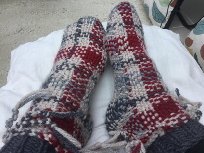 Plaid slipper socks