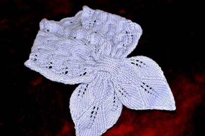 Leaves and Cables Scarf ( Keyhole / Ascot / Pull-Through / Vintage / Stay On Scarf Knitting Pattern )