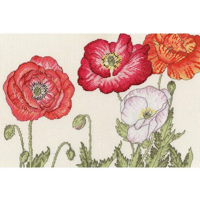 Bothy Threads Poppy Blooms Cross Stitch Kit - 36 x 24cm