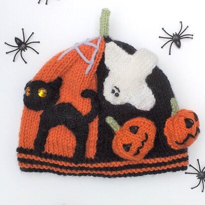 PUMPKIN PARTY Halloween Beanie - knitting pattern