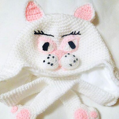 Cat Hat Pattern With Paws